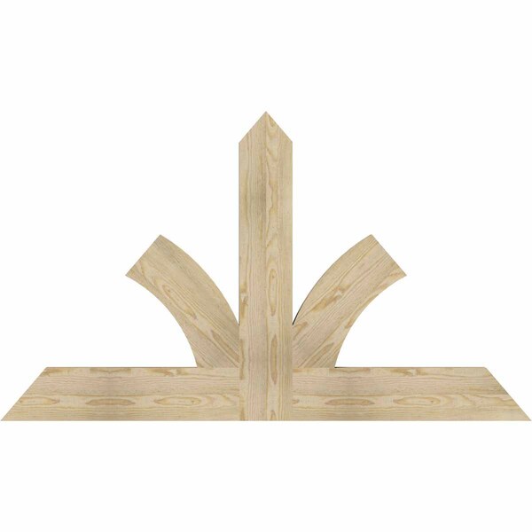 Ekena Millwork Richland Rough Sawn Timber Gable Bracket, Douglas Fir, 60"W x 35"H x 2"D x 6"F, 14/12 Pitch GBW060X35X0206RIC00RDF - main